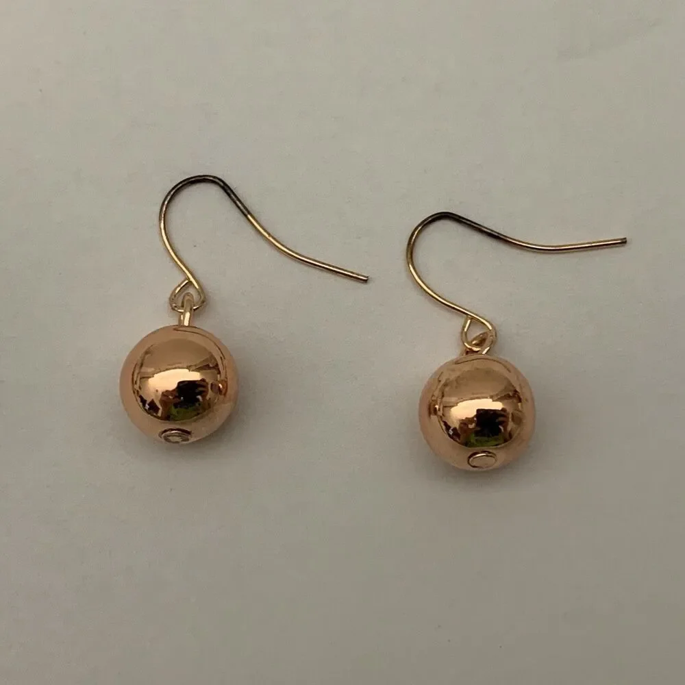 Statement Necklace and‎ Earrings Set Rose Gold-tone Metal Chain